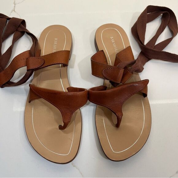 Sarah Flint Tan Leather Sandals - Picture 2 of 13
